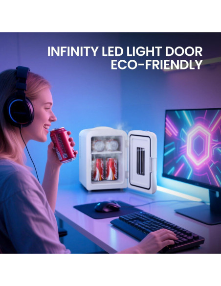 Mini Nevera Electactic 4L Portátil con Luz LED y Doble Alimentación Mini Nevera Electactic 4L Portátil con Luz LED y Doble Alimentación