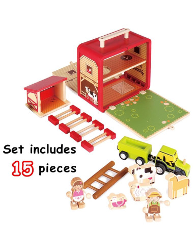 Juguete de Construcción de Madera UDEAS Granja para Niños 3+