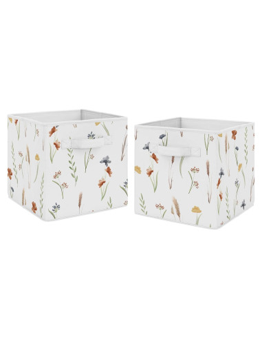Cubos de Almacenamiento Colapsables Sweet Jojo Designs Jardín Floral - Juego de 2