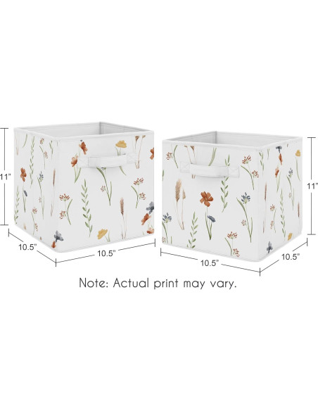 Cubos de Almacenamiento Colapsables Sweet Jojo Designs Jardín Floral - Juego de 2 Cubos de Almacenamiento Colapsables Sweet Jojo Designs Jardín Floral - Juego de 2