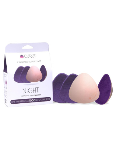 Almohadillas de Lactancia Reutilizables Curve Cache Coeur - 2 Pares Ultra-Absorbentes