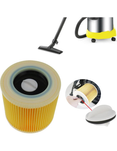 Filtro de Cartucho SING F LTD para Aspiradoras Karcher WD2.200 WD3.500 - 2 Pcs