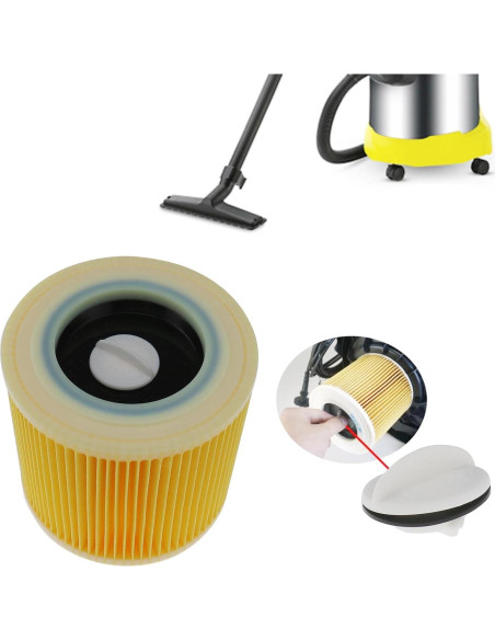 Filtro de Cartucho SING F LTD para Aspiradoras Karcher WD2.200 WD3.500 - 2 Pcs Filtro de Cartucho SING F LTD para Aspiradoras Karcher WD2.200 WD3.500 - 2 Pcs