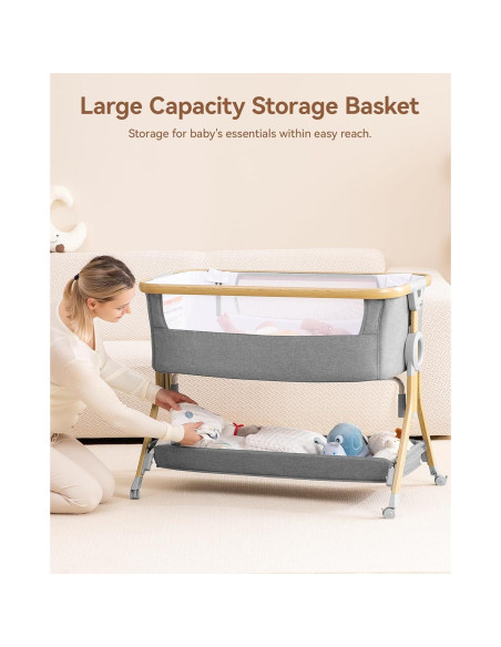 Cuna Larex 3 en 1 para Bebés con Ruedas y Altura Ajustable Cuna Larex 3 en 1 para Bebés con Ruedas y Altura Ajustable