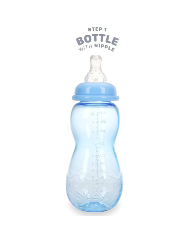 Botella Nuby Crece Conmigo 295 ml Azul Sin Derrames