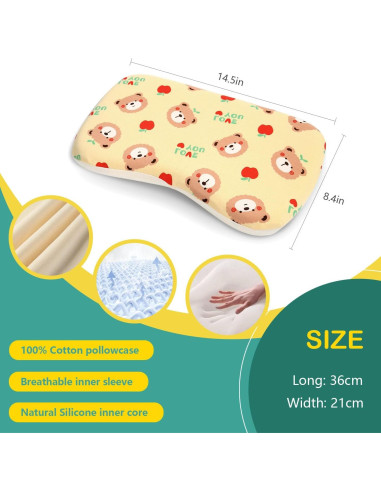 Almohada Suave para Niños Caudeer Oso Acurrucador 36.8x21.3cm