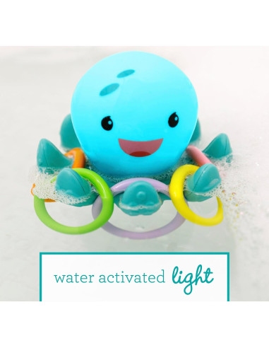 Infantino Anillo Capturador Iluminado - Pulpo Juguete de Baño 6M+