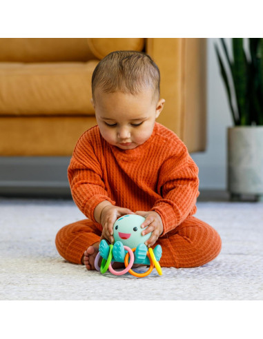 Infantino Anillo Capturador Iluminado - Pulpo Juguete de Baño 6M+