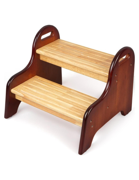 Escalón de 2 Pasos StrongTek de Madera de Caucho para Niños Escalón de 2 Pasos StrongTek de Madera de Caucho para Niños