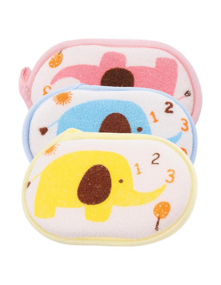 3 Esponjas de Baño para Bebés FOMIYES Algodón Patrón Elefante 3 Esponjas de Baño para Bebés FOMIYES Algodón Patrón Elefante