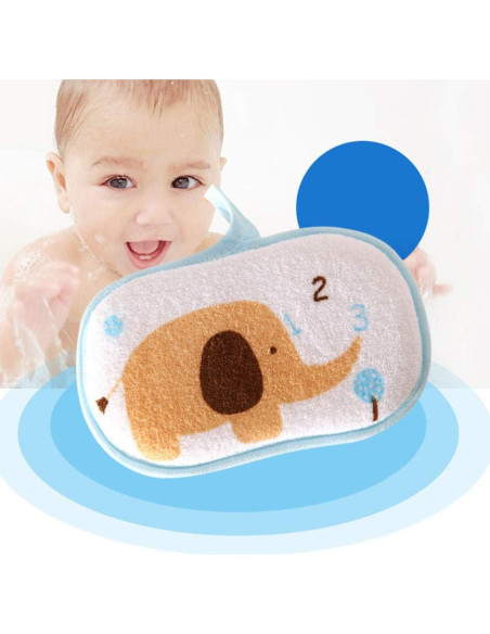 3 Esponjas de Baño para Bebés FOMIYES Algodón Patrón Elefante 3 Esponjas de Baño para Bebés FOMIYES Algodón Patrón Elefante