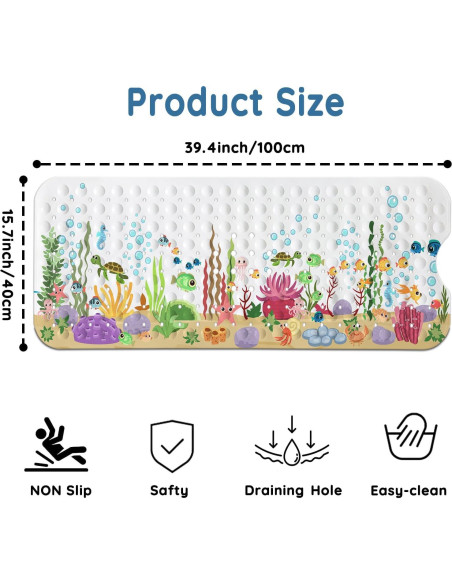 Alfombrilla de Baño Antideslizante Lnond 101.6x40.6 cm Corales Alfombrilla de Baño Antideslizante Lnond 101.6x40.6 cm Corales
