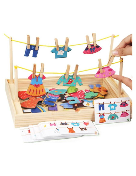 Juego Educativo de Colgar Ropa Eduland Montessori para Niños Juego Educativo de Colgar Ropa Eduland Montessori para Niños