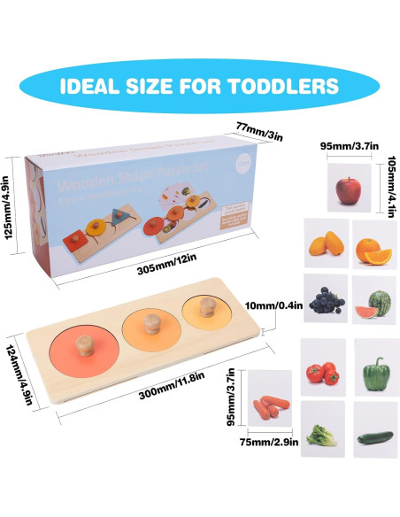 Rompecabezas de Madera Montessori TOYICOME 12-36 Meses Rompecabezas de Madera Montessori TOYICOME 12-36 Meses