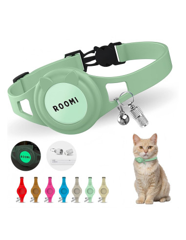 Collar para gato hipoalergénico ROOMI con soporte para AirTag