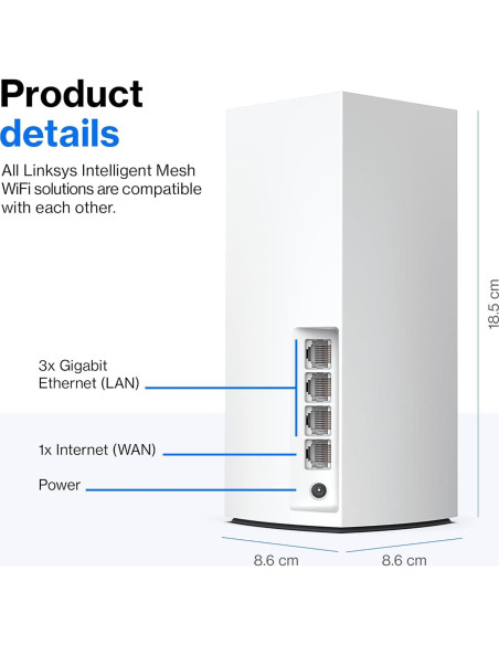 Router WiFi 6 Linksys Atlas MX2000 Doble Banda 371.6 m Router WiFi 6 Linksys Atlas MX2000 Doble Banda 371.6 m