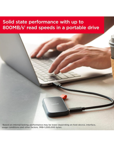 SanDisk SSD Portátil 2TB USB-C 3.2 - Velocidad 800MB/s