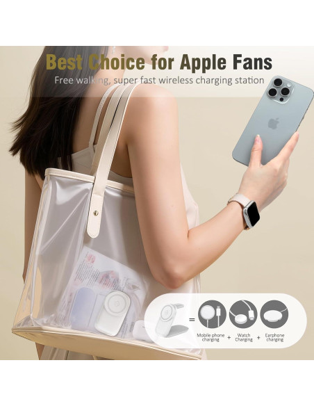 Cargador Inalámbrico Plegable 3 en 1 para iPhone y Apple Watch Cargador Inalámbrico Plegable 3 en 1 para iPhone y Apple Watch
