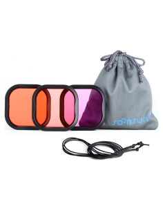 Filtro de Buceo SOONSUN 3-Pack para GoPro Hero 8-13 Black