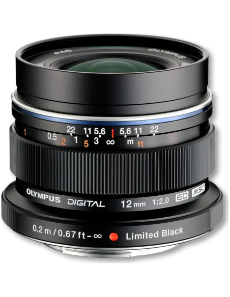 Lente Gran Angular Olympus M.Zuiko 12mm F2.0 Negro Micro Cuatro Tercios Lente Gran Angular Olympus M.Zuiko 12mm F2.0 Negro Micro Cuatro Tercios