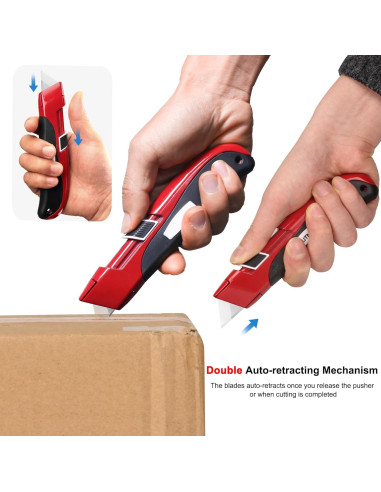 Cuchillo de Utilidad Retráctil HAUTMEC HT0195 - Doble Seguridad