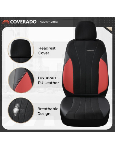 Cubiertas de Asiento Coverado 5089-MESH, Impermeables, Rojo y Negro