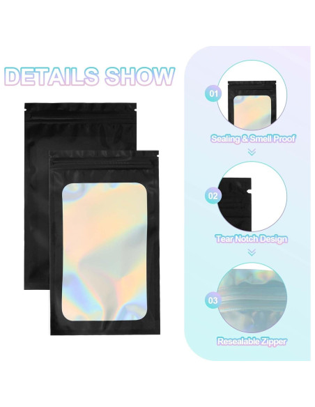 Bolsas de Empaque Holográficas PATIKIL 12 x 20 cm - 50 Pcs Bolsas de Empaque Holográficas PATIKIL 12 x 20 cm - 50 Pcs