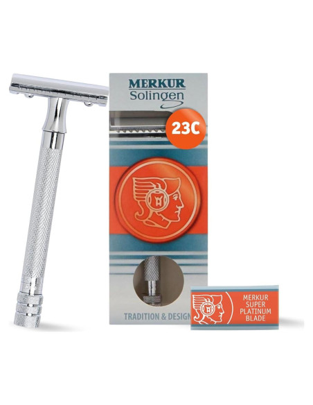 Maquinilla de Afeitar Doble Filo MERKUR 23C Cromo Pulido Maquinilla de Afeitar Doble Filo MERKUR 23C Cromo Pulido