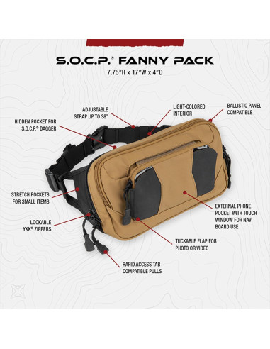 Mochila Táctica Vertx S.O.C.P. Unisex, Transporte Oculto, Negro