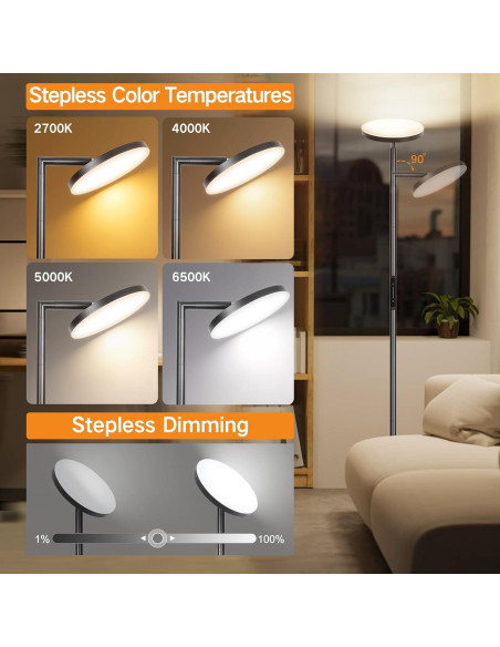 Lámpara de Pie LED OUTON 30W Regulable con Control Remoto Lámpara de Pie LED OUTON 30W Regulable con Control Remoto