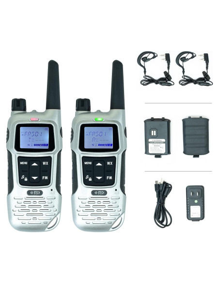 Walkie Talkies BTECH FRS-A1 Plateados, 2 Unidades, USB-C, NOAA Walkie Talkies BTECH FRS-A1 Plateados, 2 Unidades, USB-C, NOAA