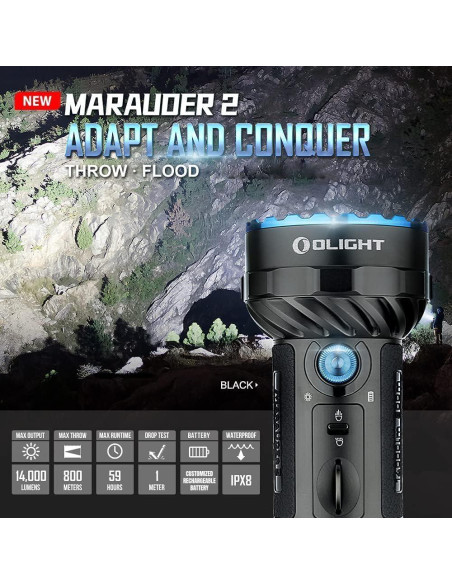 Linterna de Mano Recargable OLIGHT Marauder 2 14000 Lúmenes Linterna de Mano Recargable OLIGHT Marauder 2 14000 Lúmenes