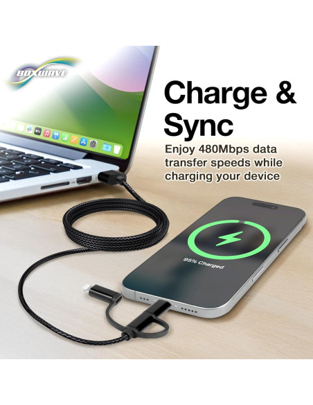 Cable BoxWave AllCharge 3-en-1 100 cm Compatible iFLYTEK AINOTE Air 2 Cable BoxWave AllCharge 3-en-1 100 cm Compatible iFLYTEK AINOTE Air 2