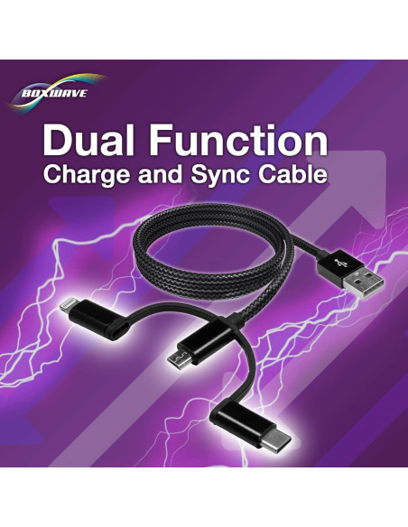 Cable BoxWave AllCharge 3-en-1 100 cm Compatible iFLYTEK AINOTE Air 2 Cable BoxWave AllCharge 3-en-1 100 cm Compatible iFLYTEK AINOTE Air 2