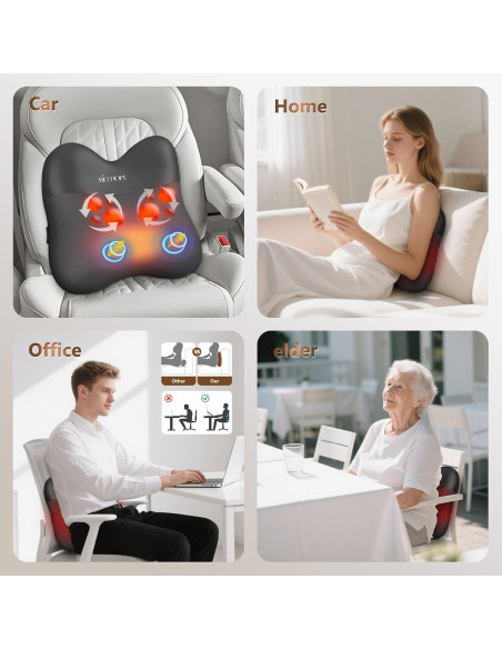 Masajeador de Espalda Shiatsu Belhope con Calor Inalámbrico 4D Masajeador de Espalda Shiatsu Belhope con Calor Inalámbrico 4D