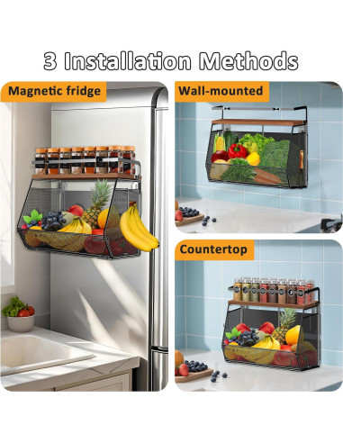 Estante Magnético Homecor para Refrigerador - Almacenamiento 15 kg