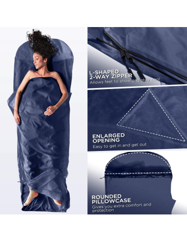 Forro de Saco de Dormir Ultraligero JAICOM 220x80 cm Azul