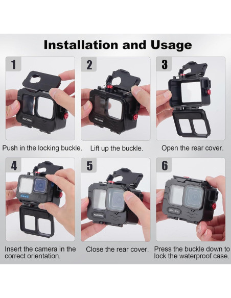 Funda Impermeable Aluminio Mechrig para GoPro HERO hasta 80M Funda Impermeable Aluminio Mechrig para GoPro HERO hasta 80M