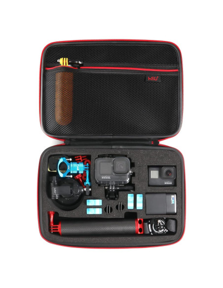 Funda Grande HSU para GoPro Hero 13/12/11/10/9 y Accesorios - Rojo Funda Grande HSU para GoPro Hero 13/12/11/10/9 y Accesorios - Rojo
