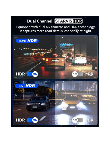 Cámara Dash IIWEY Q5 Doble 4K Delantera y Trasera, Wi-Fi 5G Cámara Dash IIWEY Q5 Doble 4K Delantera y Trasera, Wi-Fi 5G