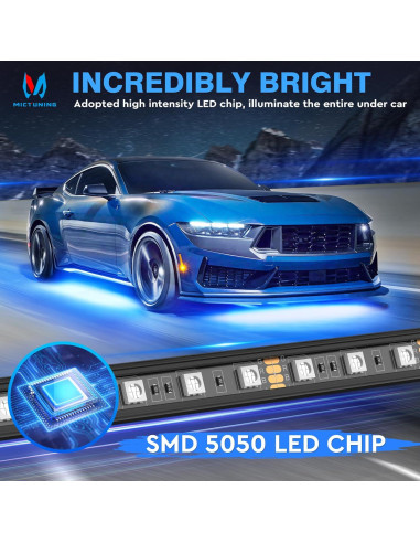 Luces de Subsuelo MICTUNING 12V Multicolor Impermeables con Control APP