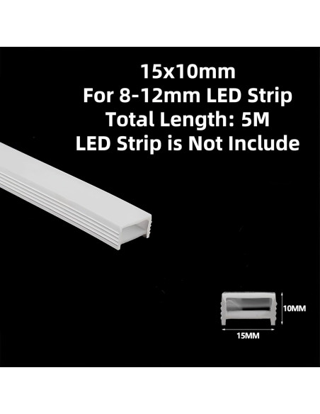 Canal LED de Silicona KSDLMPA 5M IP67 para Tiras de 8-12mm Canal LED de Silicona KSDLMPA 5M IP67 para Tiras de 8-12mm