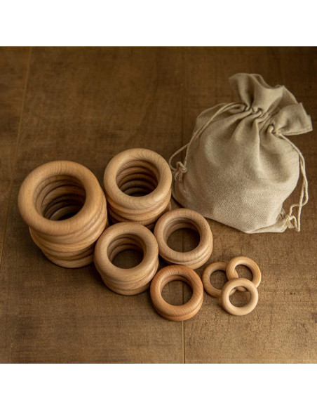 Anillos de Madera Bopoobo de Haya Natural 70mm - 10 Pcs Anillos de Madera Bopoobo de Haya Natural 70mm - 10 Pcs
