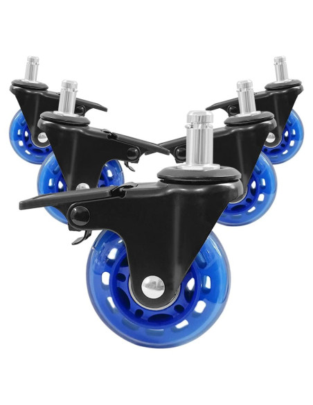 Ruedas de Silla de Oficina ANPTGHT con Freno Azul Set de 5 Ruedas de Silla de Oficina ANPTGHT con Freno Azul Set de 5