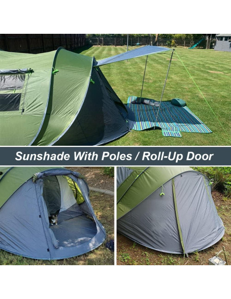 Carpa Pop Up AYAMAYA para 6 Personas Impermeable Doble Capa Carpa Pop Up AYAMAYA para 6 Personas Impermeable Doble Capa