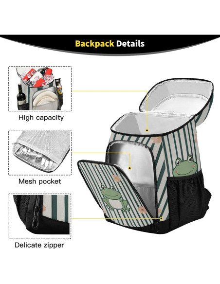 Mochila Enfriadora Jihqo 28L Impermeable para 36 Latas Mochila Enfriadora Jihqo 28L Impermeable para 36 Latas