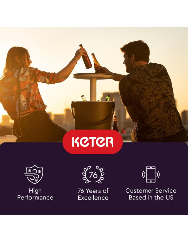 Enfriador Portátil Keter Go Bar 15.9L con Mesa Plegable Grafito