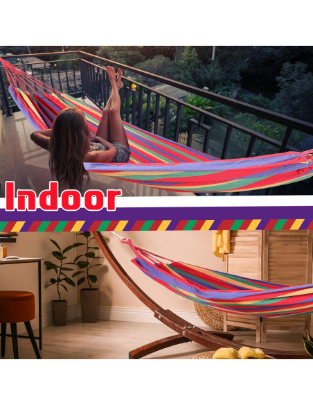 Hamaca Doble Windyun de Algodón 260x150cm Rojo 181kg Hamaca Doble Windyun de Algodón 260x150cm Rojo 181kg