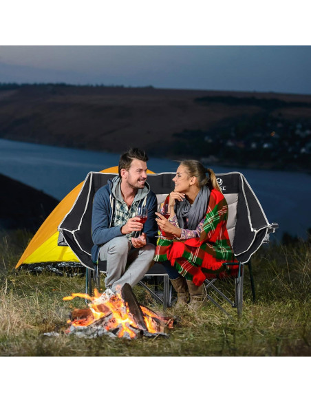 Mesa de Parrilla Ajustable Nice C + Loveseat Camping Negro Mesa de Parrilla Ajustable Nice C + Loveseat Camping Negro