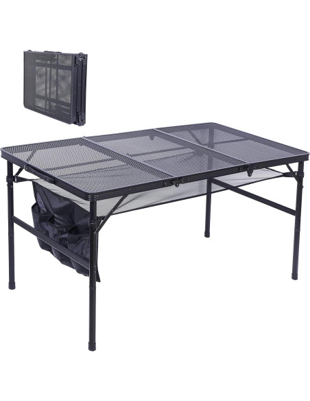 Mesa de Parrilla Ajustable Nice C + Loveseat Camping Negro Mesa de Parrilla Ajustable Nice C + Loveseat Camping Negro